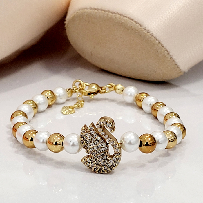 Bratara - Elegance Swan - white pearl [2]