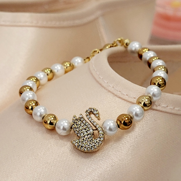 Bratara - Elegance Swan - white pearl [3]
