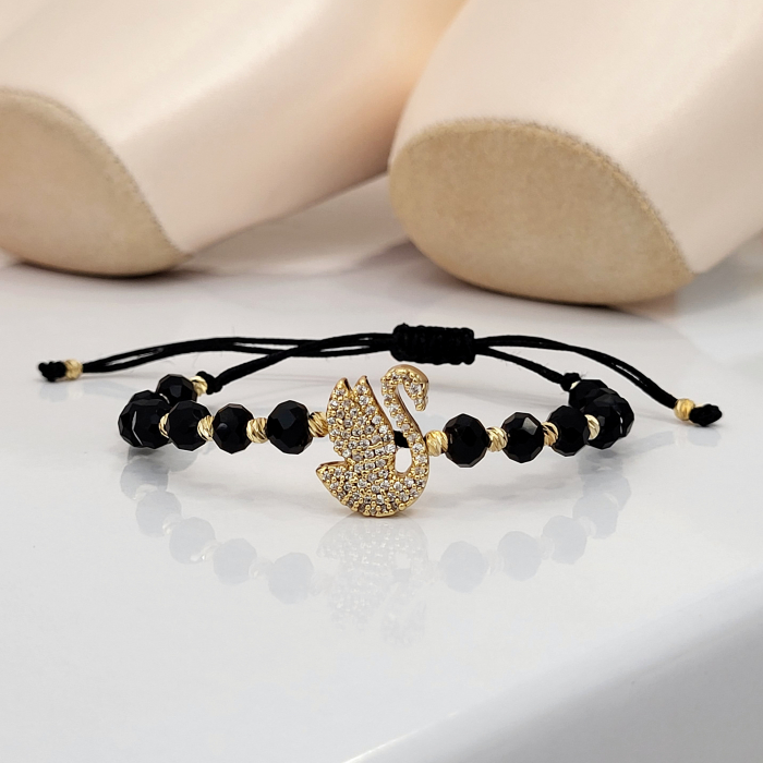 Bratara - Elegance Swan - black crystal [2]