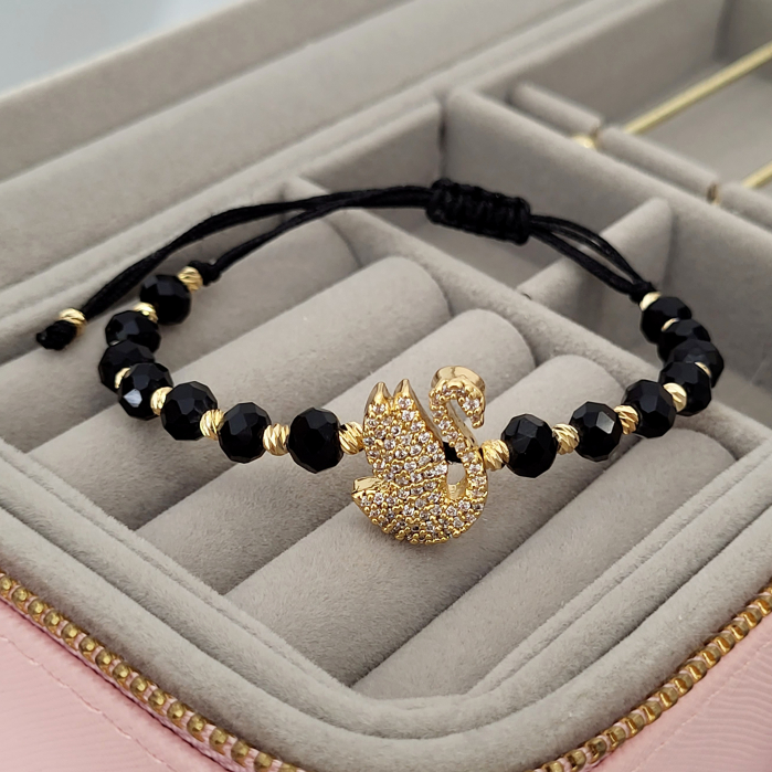 Bratara - Elegance Swan - black crystal [4]