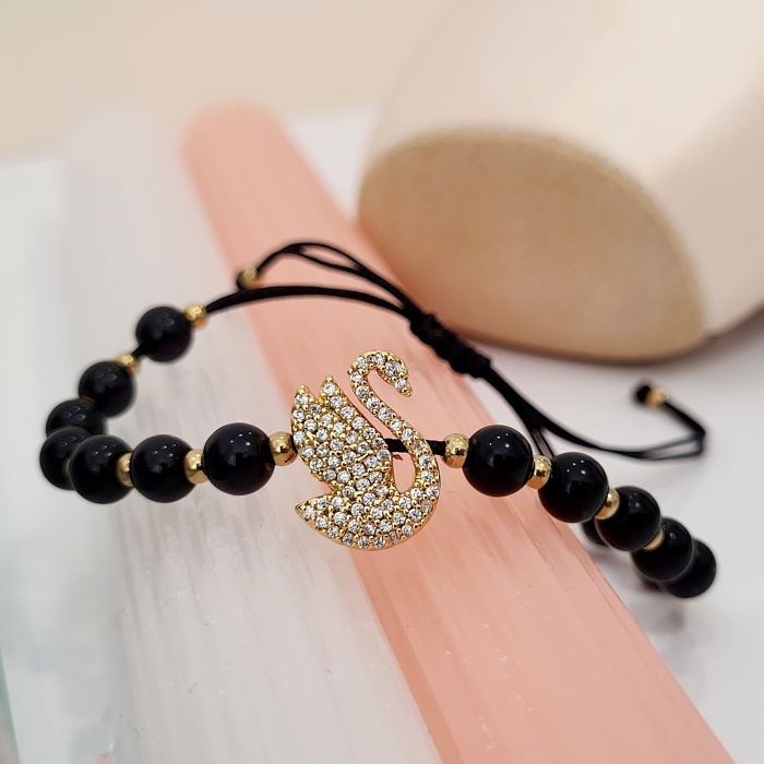 Bratara - Elegance Swan - black pearl [9]