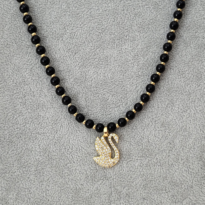 Colier - Elegance Swan - black pearl [2]