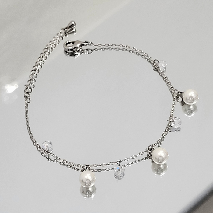 Bratara - Tear - silver cu cristale si perle [4]