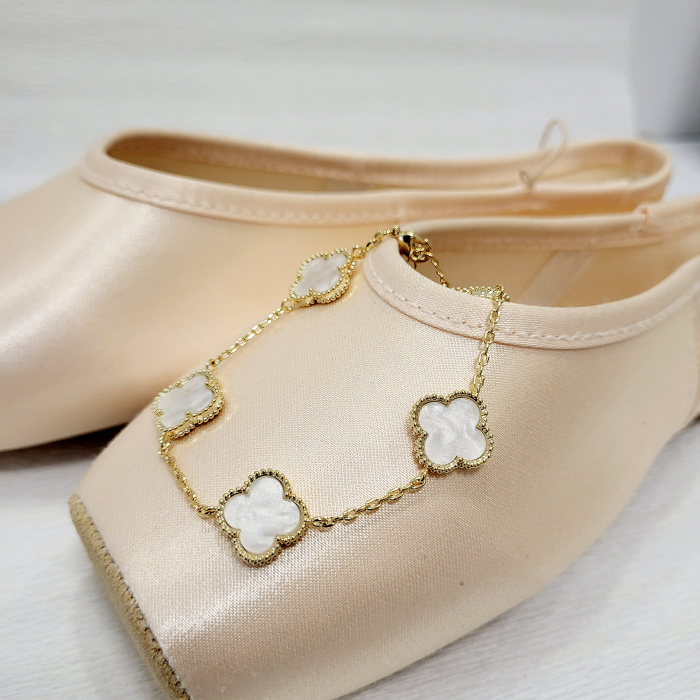 Bratara tip Van Cleef - white & gold [7]