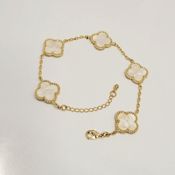 Bratara tip Van Cleef - white & gold [5]