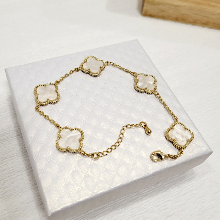 Bratara tip Van Cleef - white & gold [3]
