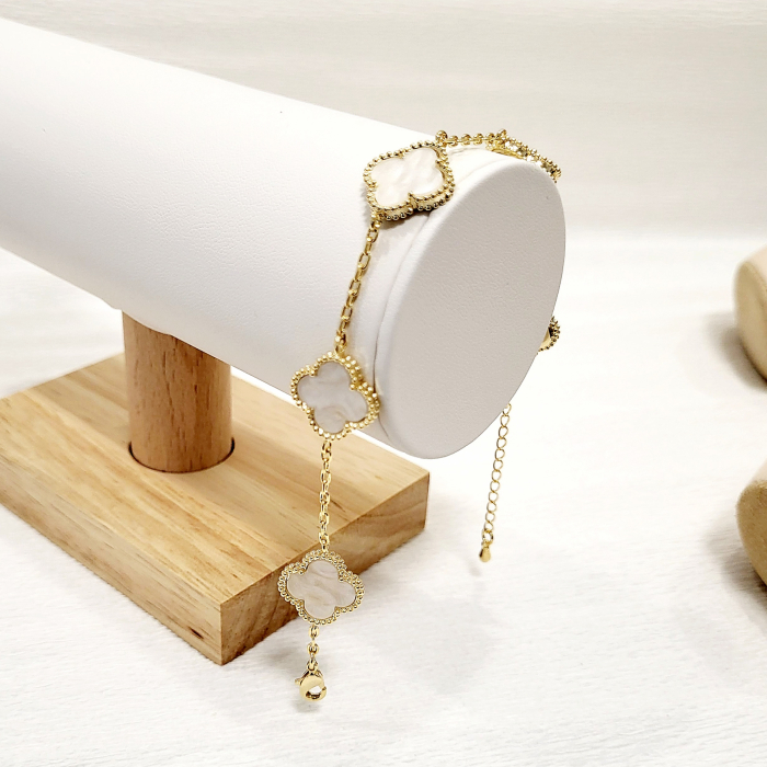 Bratara tip Van Cleef - white & gold [2]