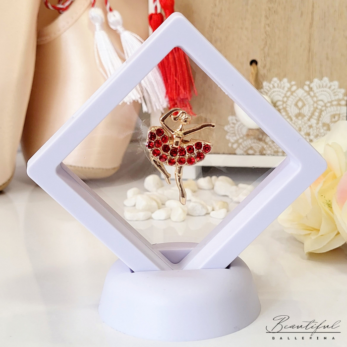 Brosa Martisor - in forma de balerina cu pietre rosii [2]