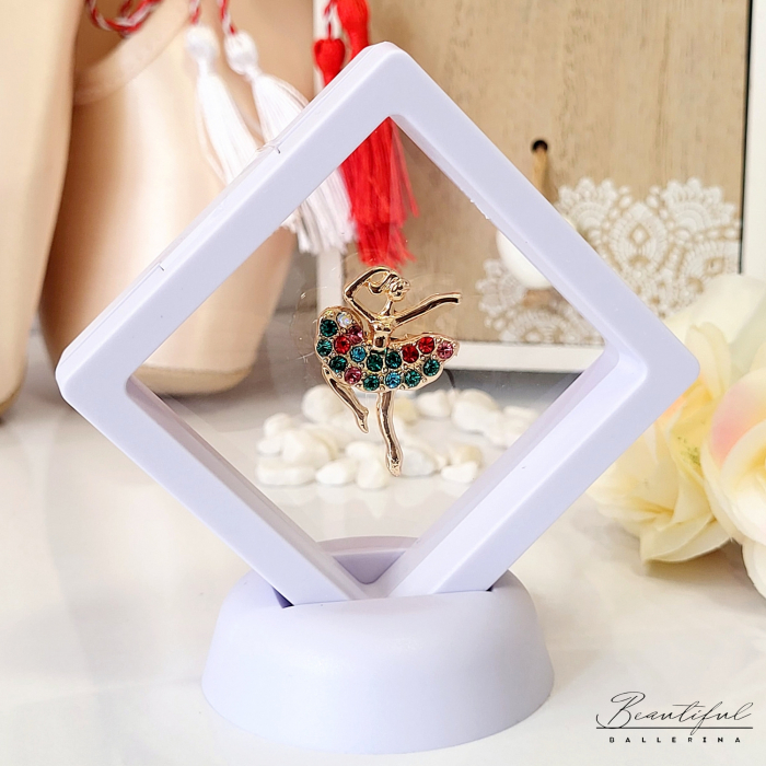 Brosa Martisor - in forma de balerina cu pietre multicolore [2]