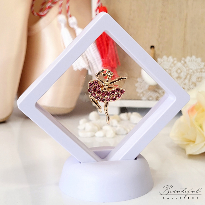 Brosa Martisor - in forma de balerina cu pietre roz [2]