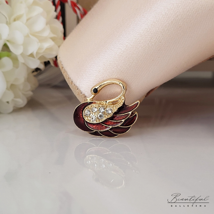 Brosa Martisor - in forma de lebada cu pietre albe [1]