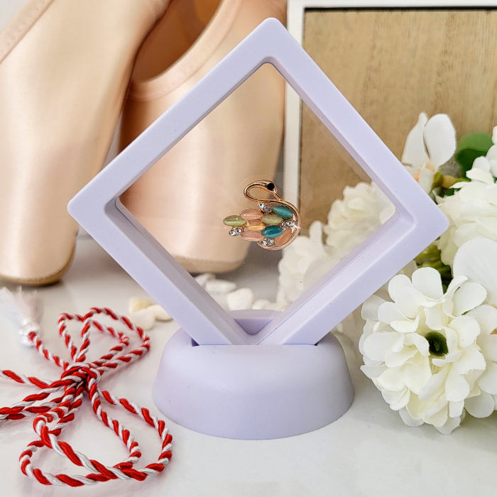 Brosa Martisor - in forma de lebada cu pietre colorate [7]