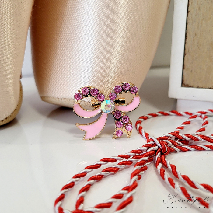 Brosa Martisor - in forma de funda cu pietre roz [2]