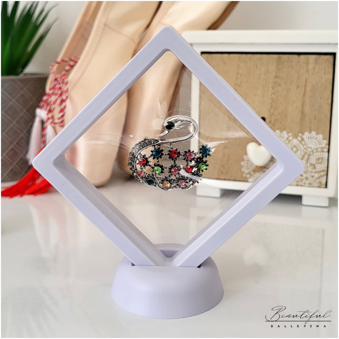 Brosa Martisor - lebada mare cu pietre multicor [3]