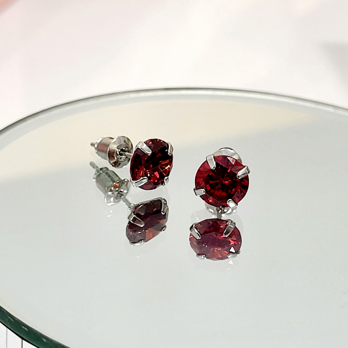 Cercei - BB Crystal - silver red [3]