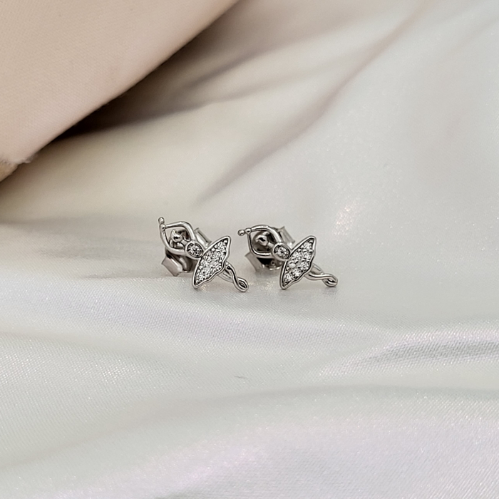 Cercei din Argint - Cassie Ballerina, Balerina cu cristale zirconia [4]