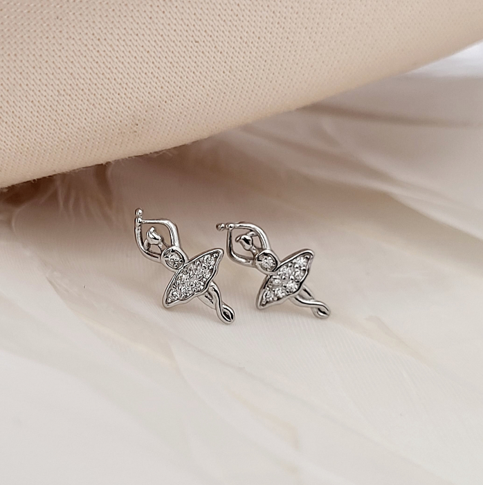 Cercei din Argint - Cassie Ballerina, Balerina cu cristale zirconia [5]
