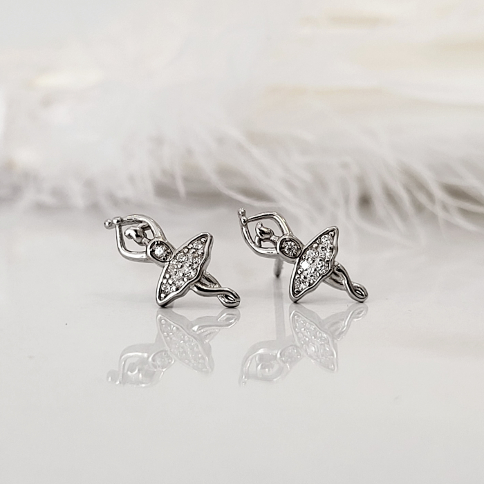 Cercei din Argint - Cassie Ballerina, Balerina cu cristale zirconia [3]