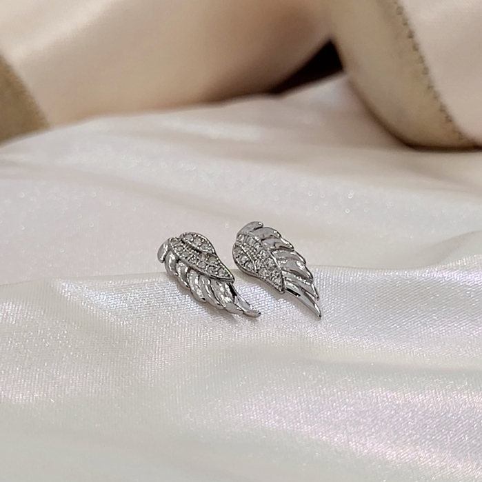 Cercei din Argint 925 - Swan Wings, aripi de Lebada cu cristale zirconia [3]
