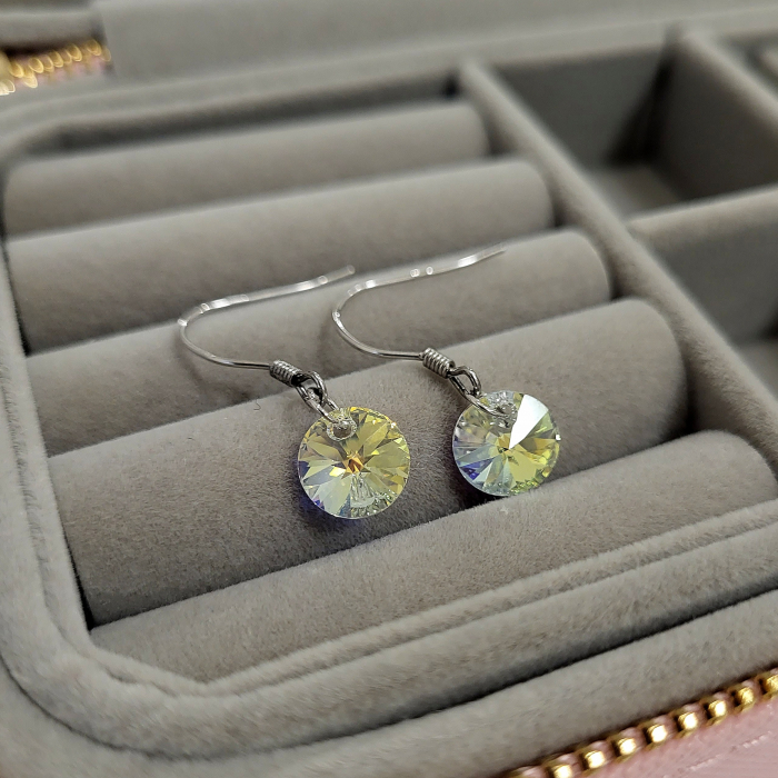 Cercei din Argint - Siam Round Swarovski [6]