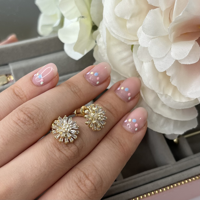 Cercei - Elegant Flower - gold [3]