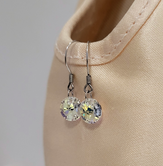 Cercei din Argint - Siam Round Swarovski [3]