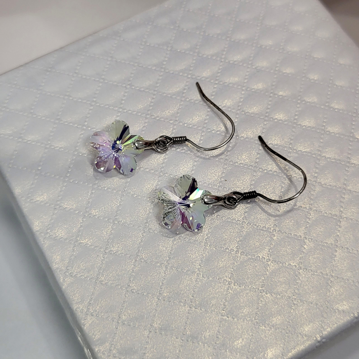 Cercei din Argint - Siam Flower Swarovski [2]