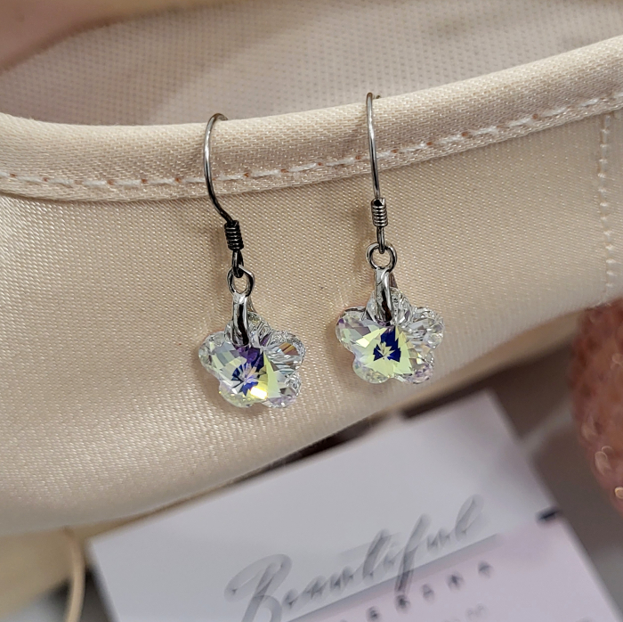 Cercei din Argint - Siam Flower Swarovski [5]