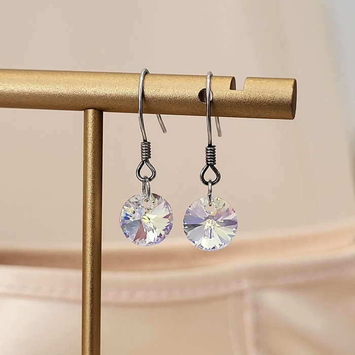 Cercei din Argint - Siam Round Swarovski [4]