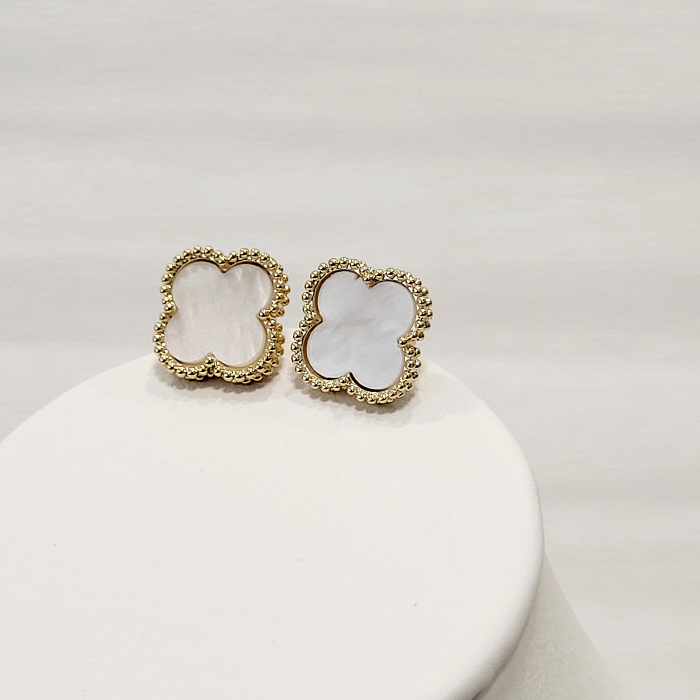 Cercei tip Van Cleef - white & gold [5]