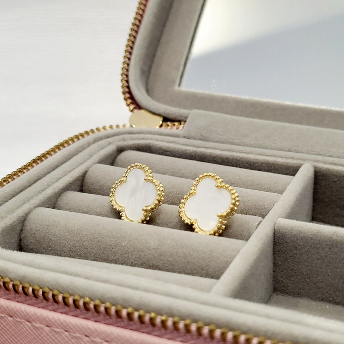 Cercei tip Van Cleef - white & gold [6]