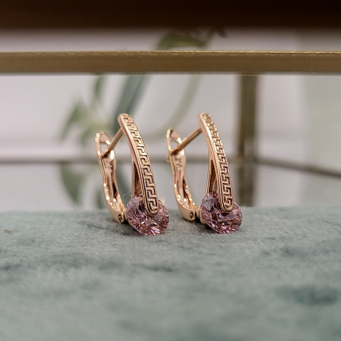 Cercei - Zeina Pink Swarovski [3]