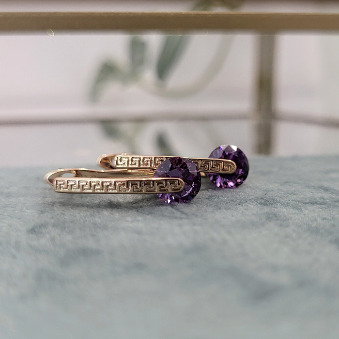 Cercei - Zeina Purple Swarovski [2]