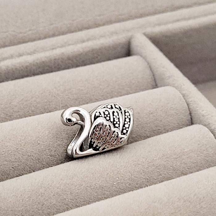 Charm în formă de lebădă - compatibil Pandora - silver [2]