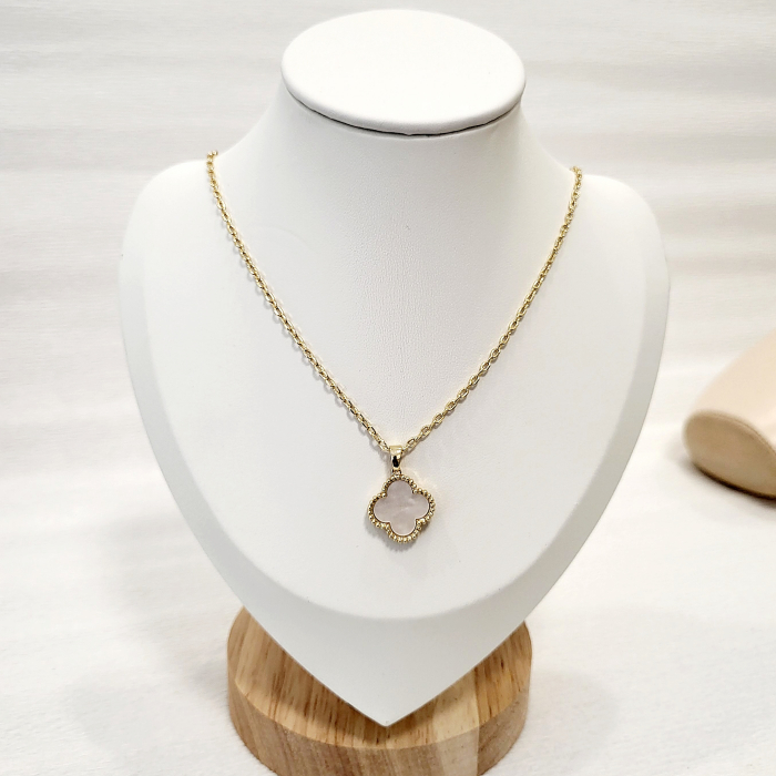 Colier cu pandantiv tip Van Cleef - white & gold [4]