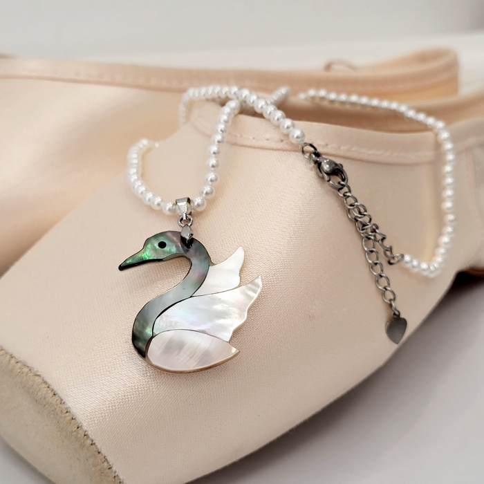Colier - Pearl and Opal Swan - white [5]