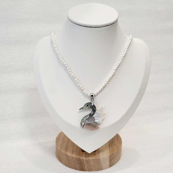 Colier - Pearl and Opal Swan - white [4]
