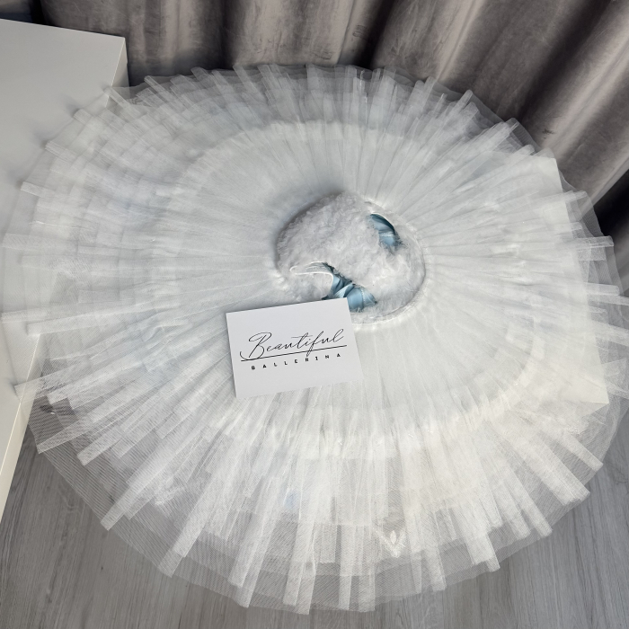 Costum de scenă - tutu de balet pentru copii - bleu și alb - Princess Florine [6]