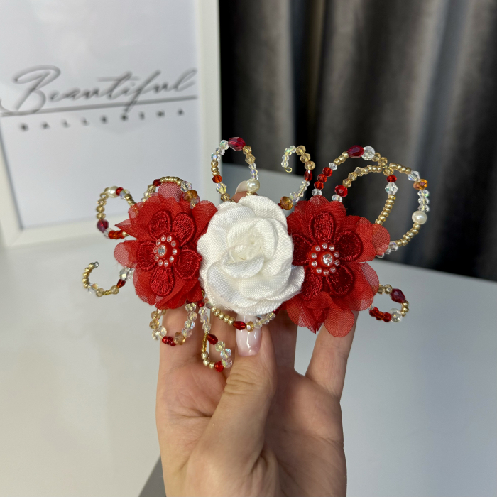 Flora - Flowers Headpiece - Accesoriu profesional de pentru balerine, rosu [11]