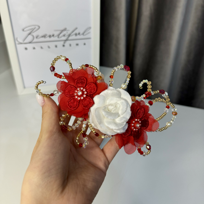 Flora - Flowers Headpiece - Accesoriu profesional de pentru balerine, rosu [10]