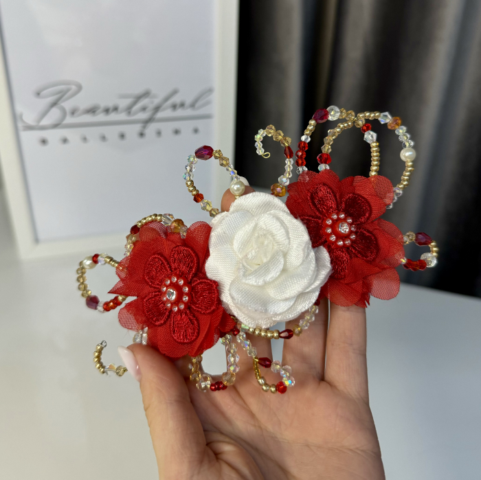 Flora - Flowers Headpiece - Accesoriu profesional de pentru balerine, rosu [7]