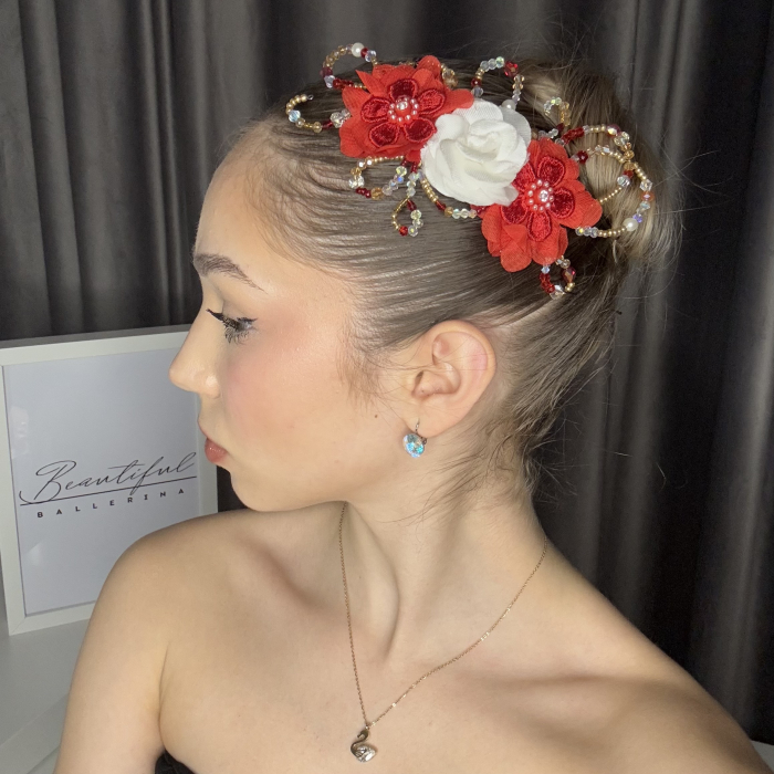 Flora - Flowers Headpiece - Accesoriu profesional de pentru balerine, rosu [9]