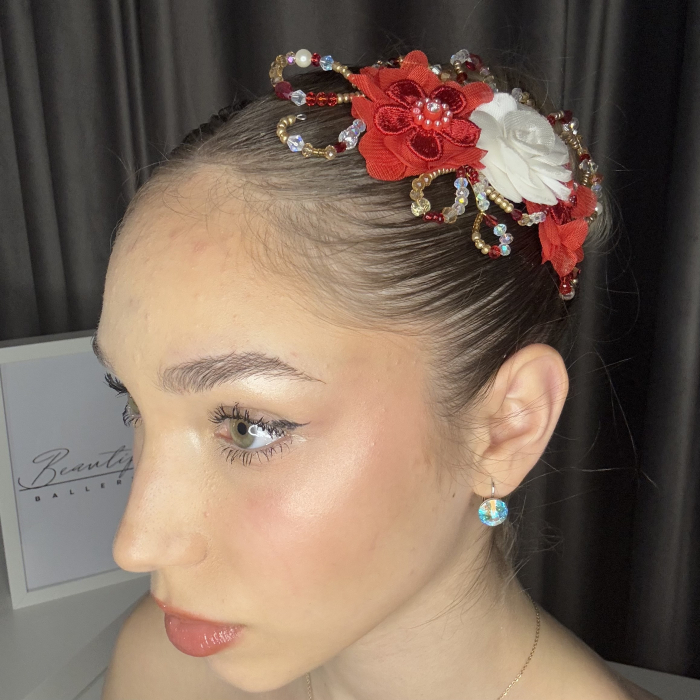 Flora - Flowers Headpiece - Accesoriu profesional de pentru balerine, rosu [12]