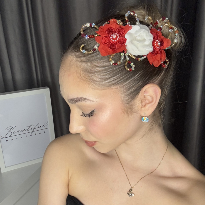 Flora - Flowers Headpiece - Accesoriu profesional de pentru balerine, rosu [13]