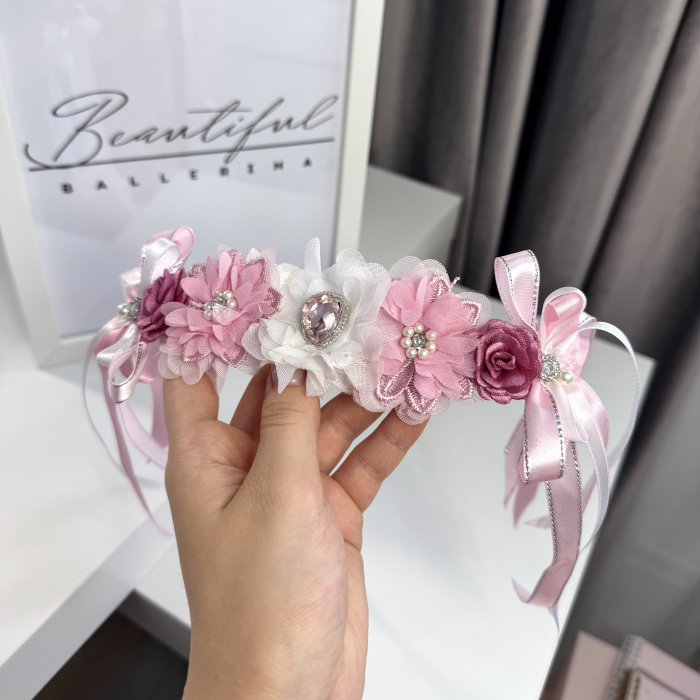 Flowers headpiece - pink & white [3]