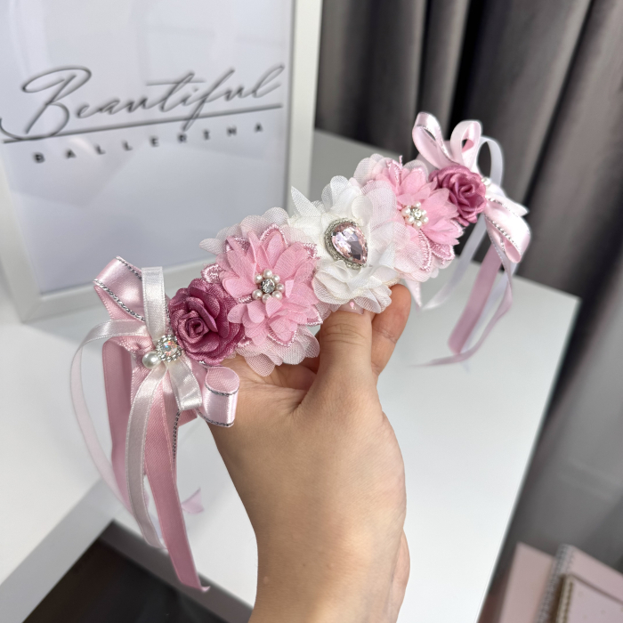 Flowers headpiece - pink & white [2]