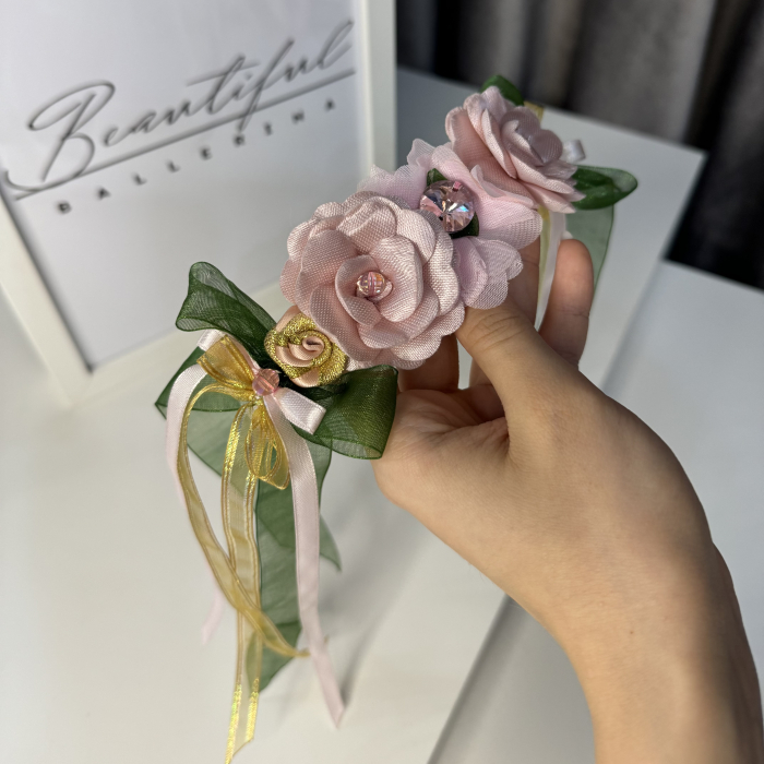 Flowers Pro Headpiece - pink , green , gold [3]