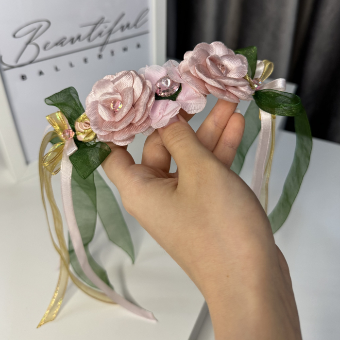 Flowers Pro Headpiece - pink , green , gold [2]