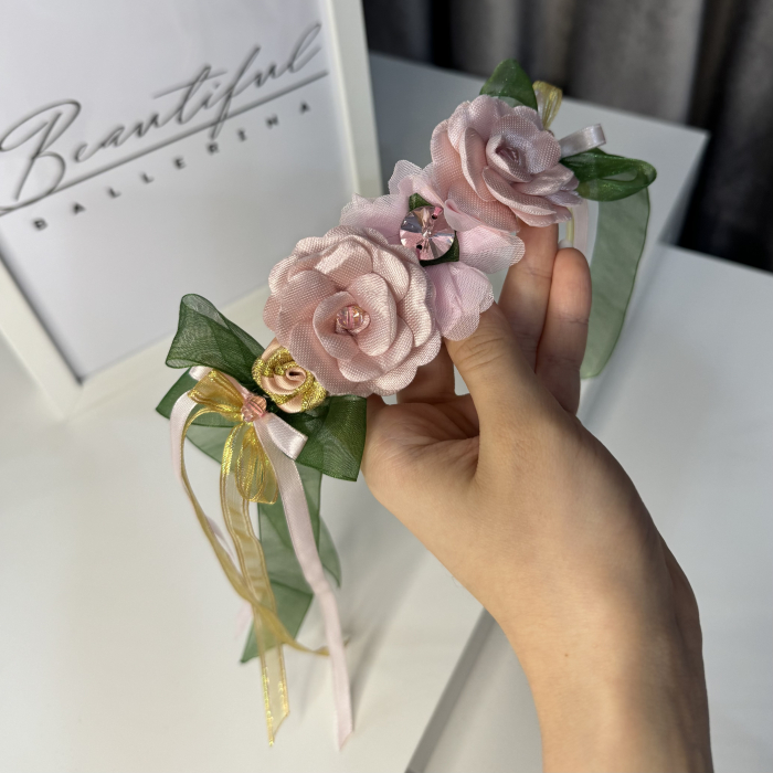 Flowers Pro Headpiece - pink , green , gold [5]