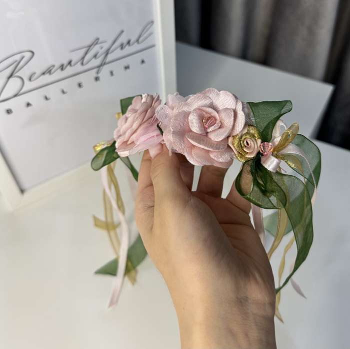 Flowers Pro Headpiece - pink , green , gold [4]